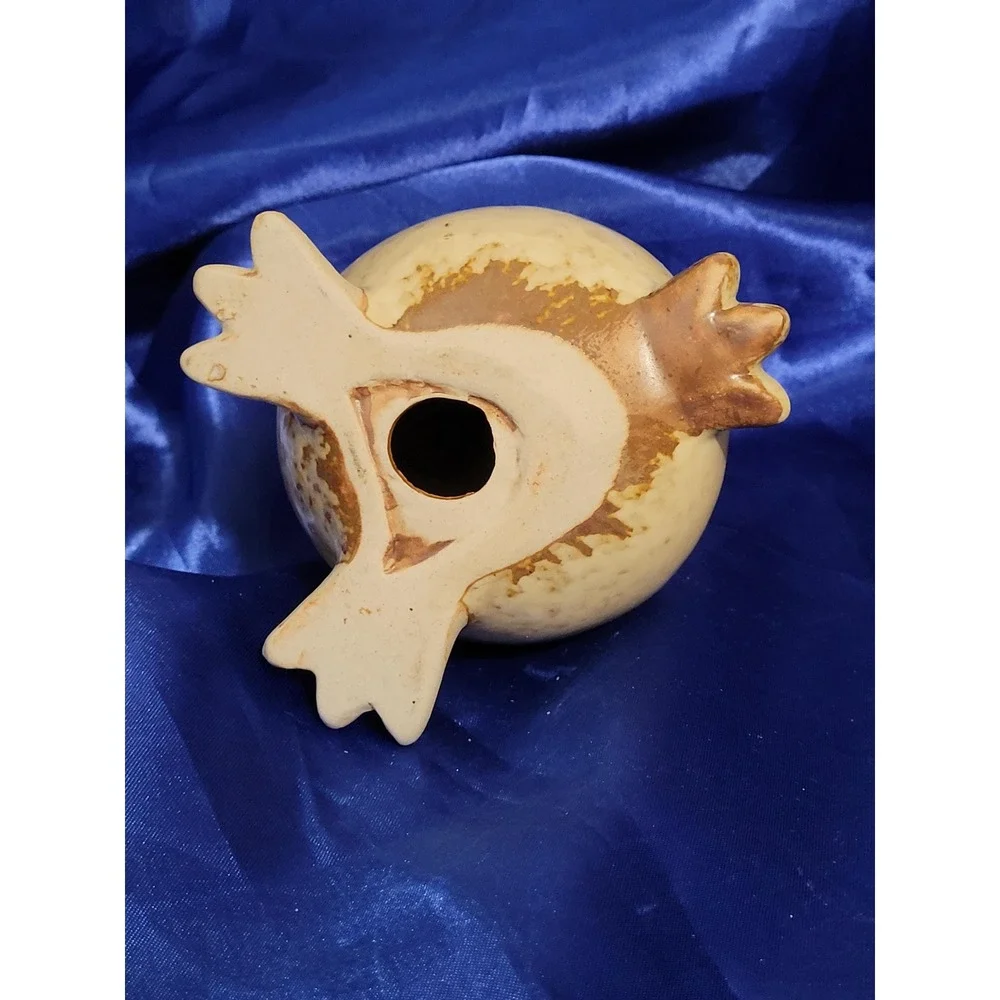 Ceramic Chicken Rooster Figurine with Feet Handmade Pottery